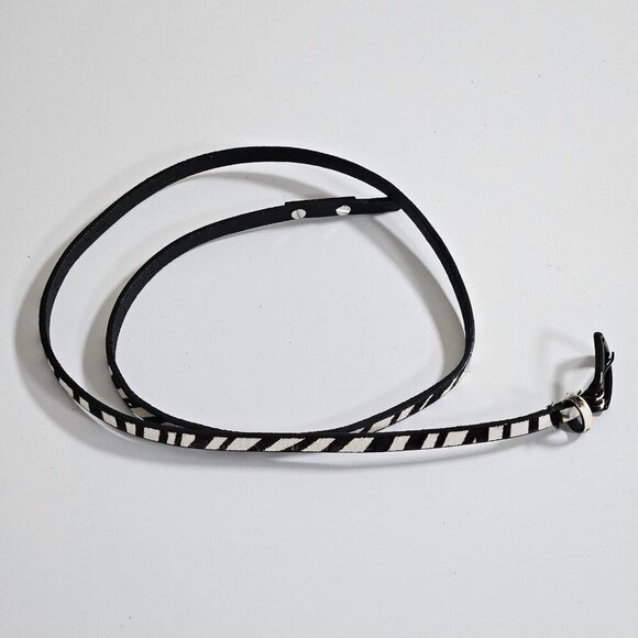 Buffalo David Bitton Belt Womens S Zebra Print Metal Buckle Real Leather Narrow - Picture 8 of 16